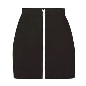  NWT! SKIMS Zip-Up Swim Mini Skirt in Onyx